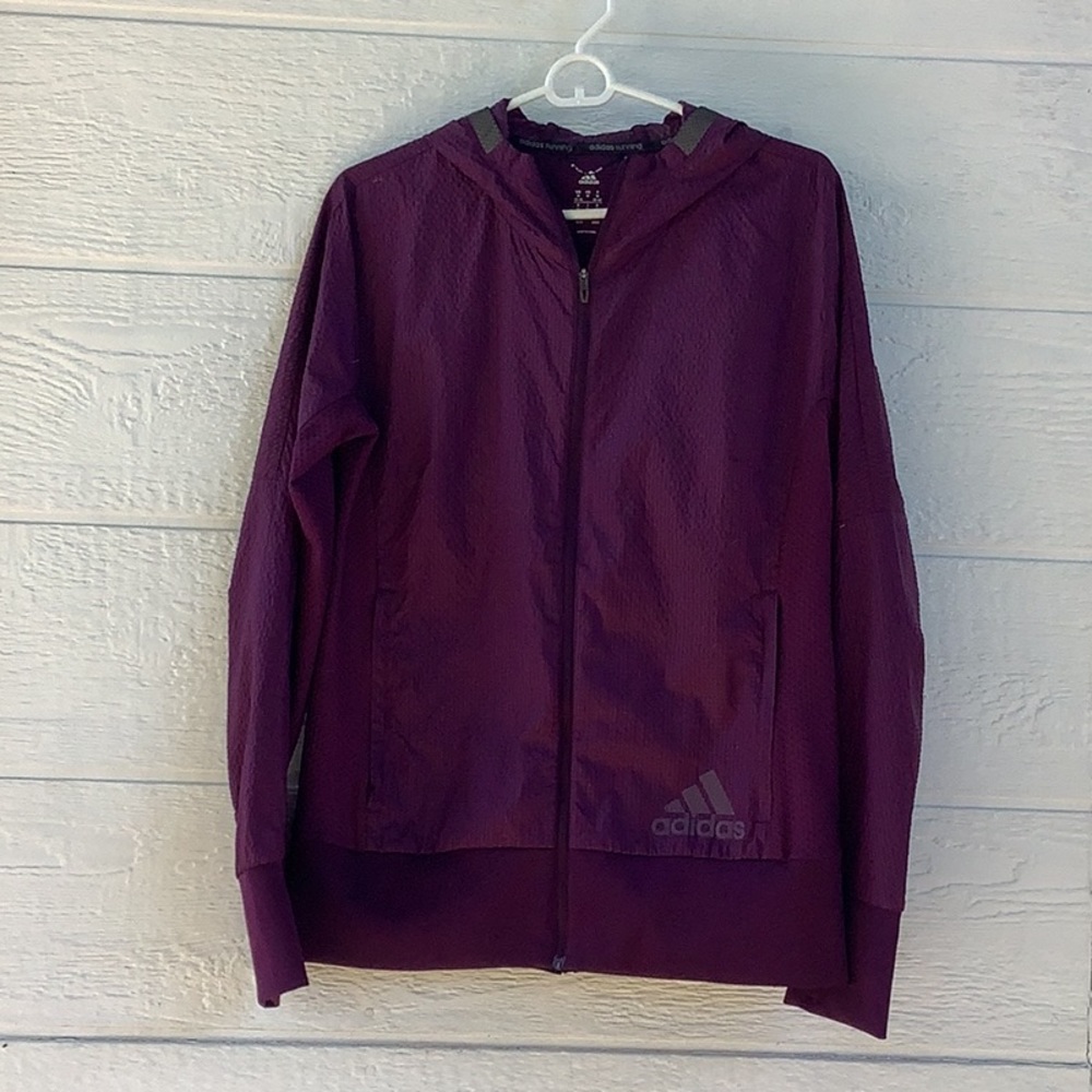 Adidas Running Wind Jacket Medium Plum - image 1